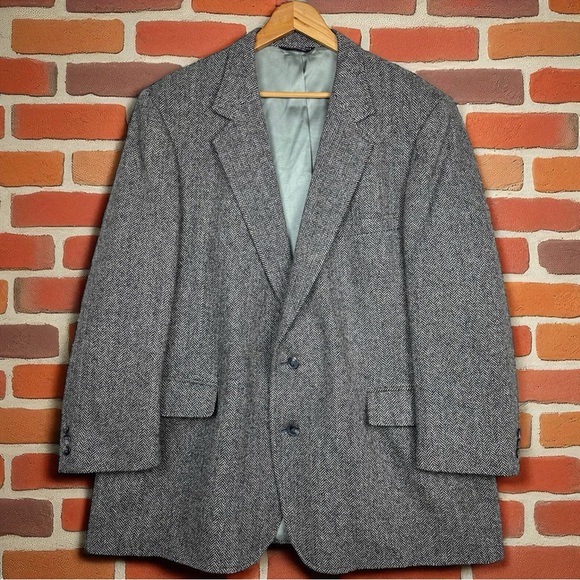 Woolrich Vintage Tweed Wool Herringbone Double Button Lined Sports Coat Blazer